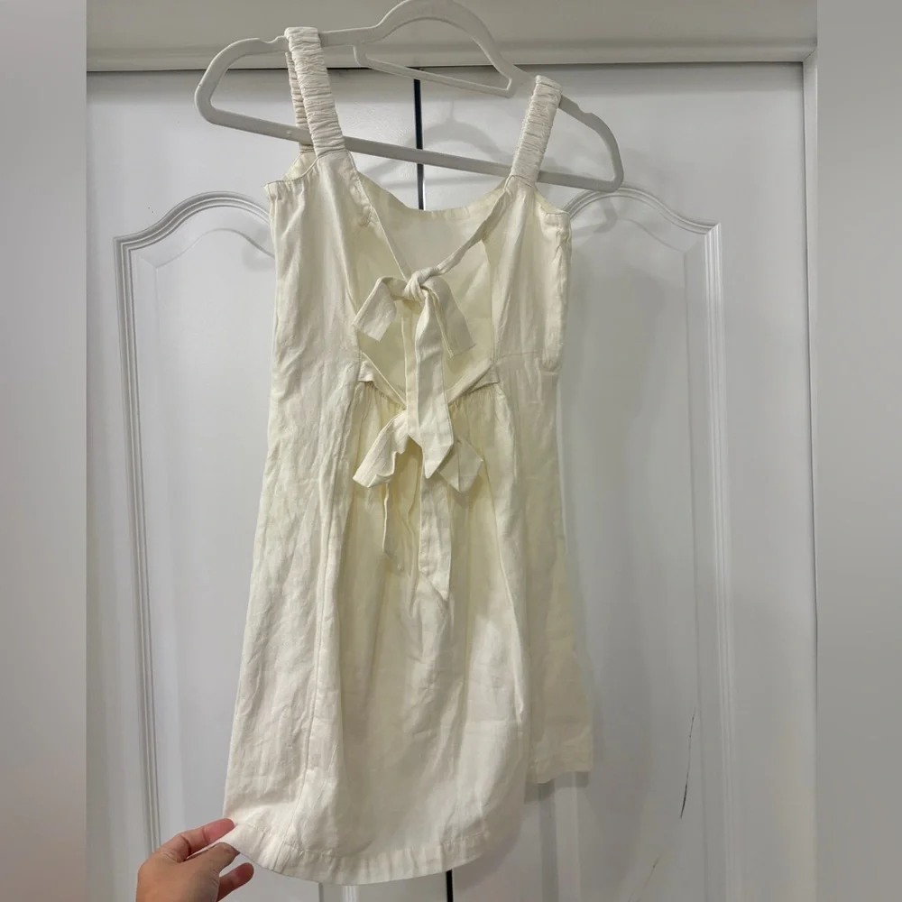 Free People Women's Ivory Dress back bows XS - Picture 2 of 5